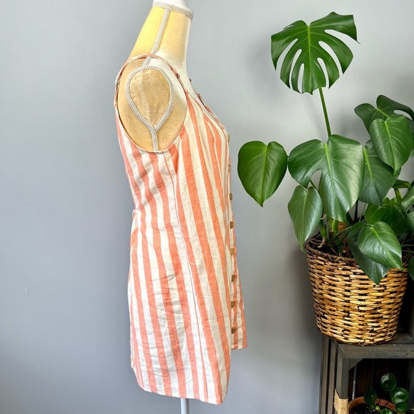 Show Me Sour MuMu Remington Womens Linen Striped Mini Dress - Picture 2 of 8